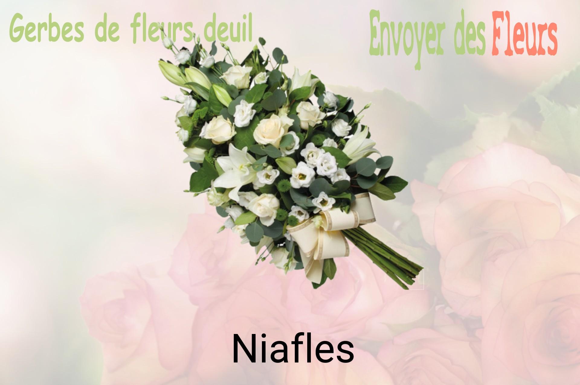 Gerbe de fleurs de deuil livrée à Niafles